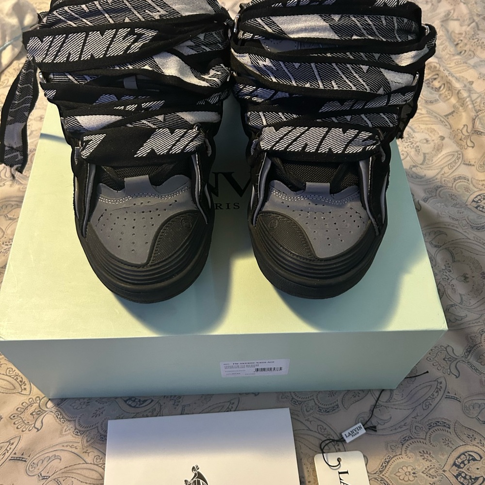 Lanvin curb black and grey designer shoe